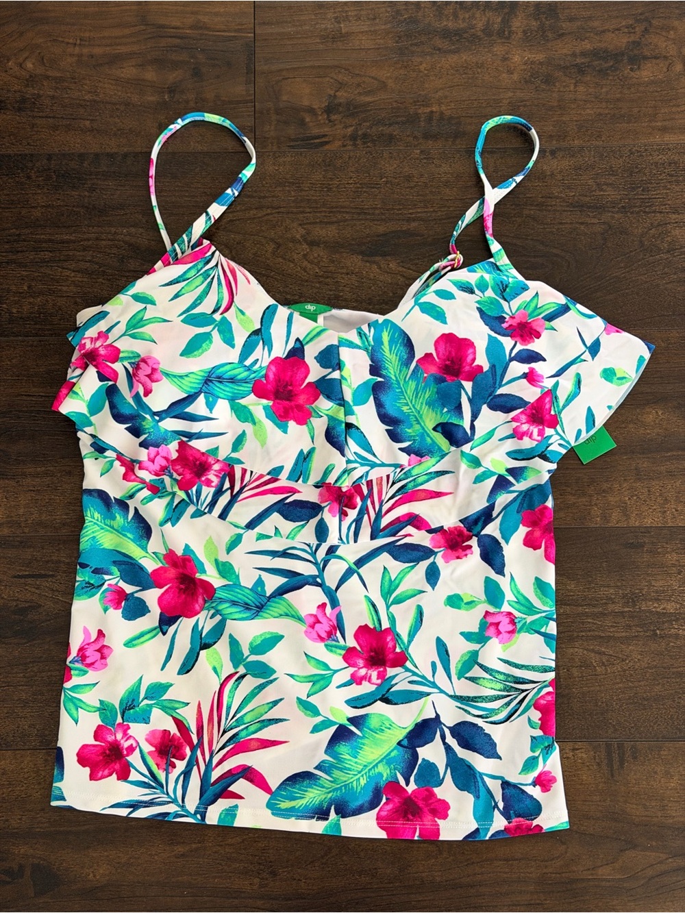 NWT Dip Tropical Floral Ruffle Tankini